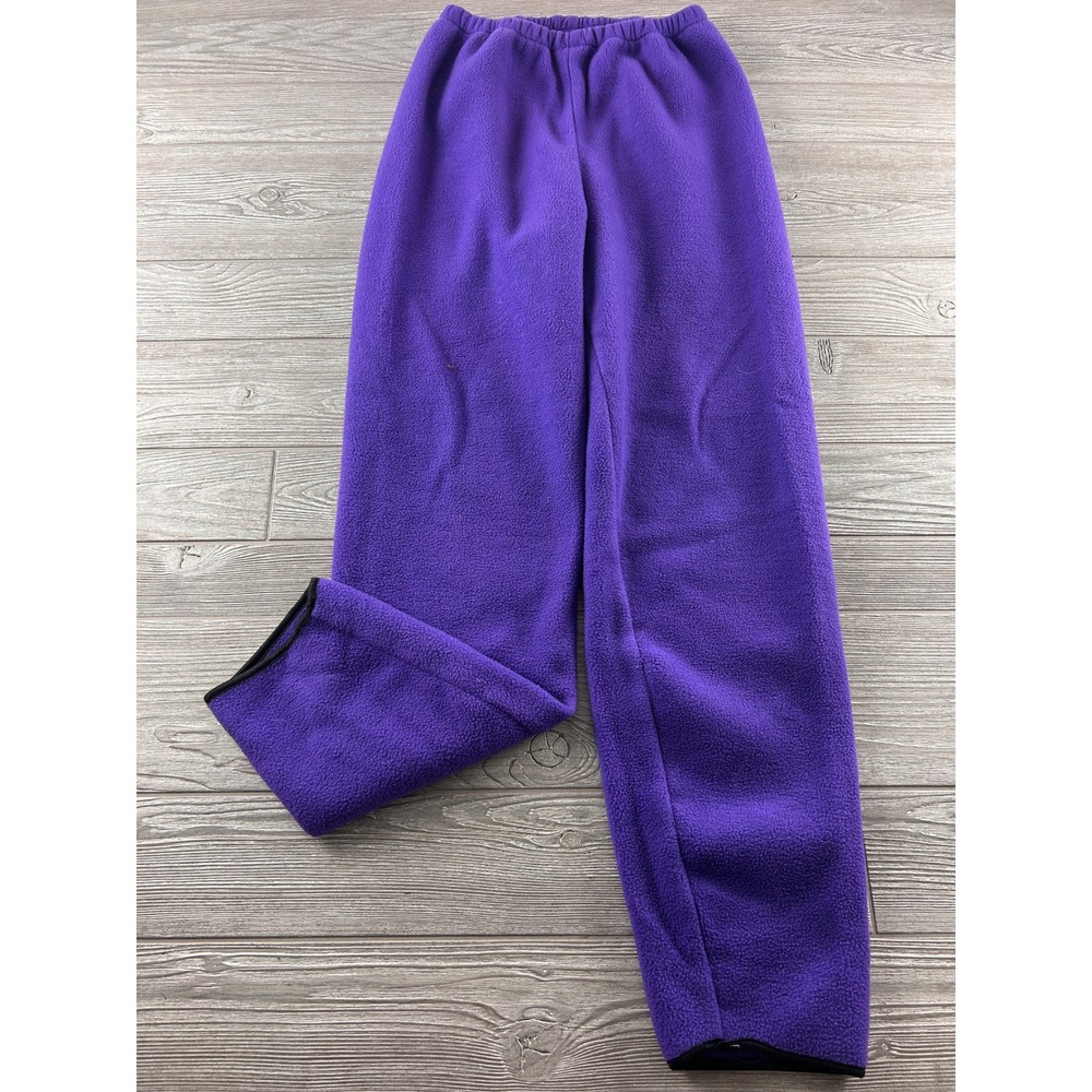 Vintage REI Fleece Pants Mens Large Purple Made in USA Elastic Waist Relaxed